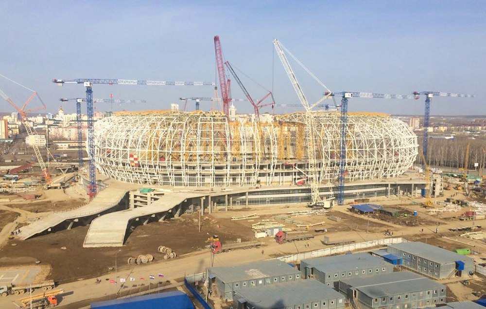 Строительные работы на стадионе «Мордовия-Арена» вступили в заключительную стадию