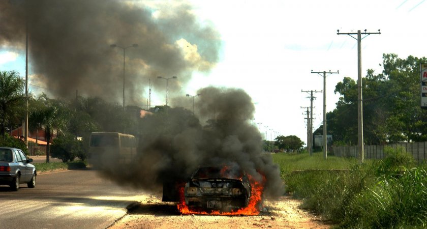 В Саранске сгорел автомобиль