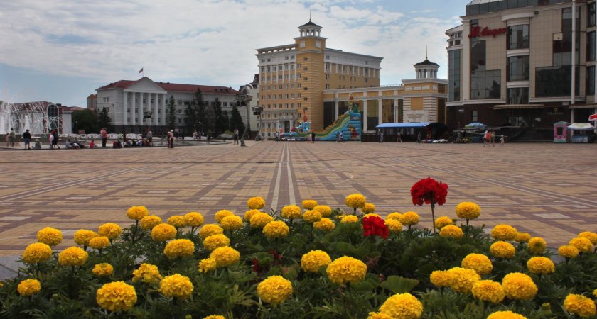 В столице Мордовии продолжают высаживать цветы в городские клумбы
