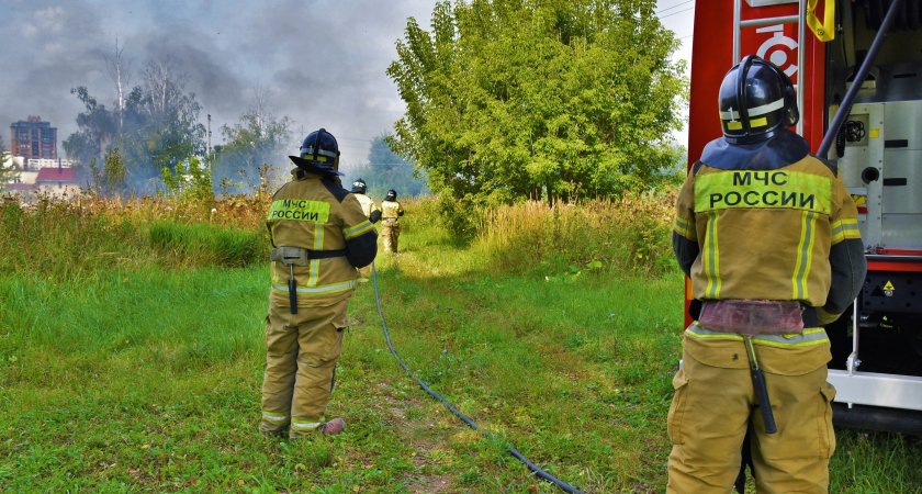 В Саранске в районе Экопарка горела сухая трава