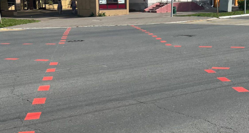 В Саранске появился экспериментальный диагональный пешеходный переход 