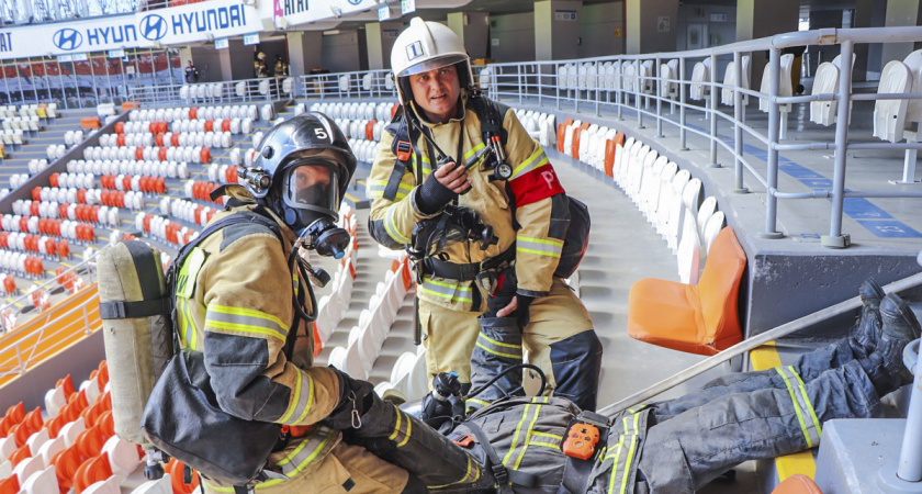 На «Мордовия Арене» состоялись пожарно-тактические учения