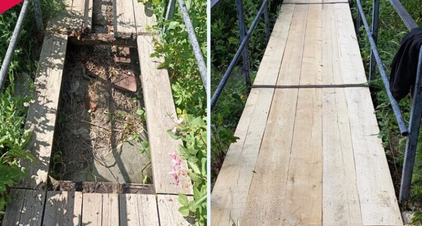 В Саранске привели в порядок пешеходный мост на улице Советской