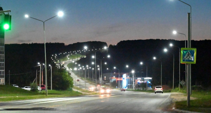 В Саранске на Юго-Западном шоссе установили новые светильники