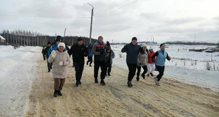 Вместе с Алексеем Домниным активные рузаевцы вышли на пробежку и йогу 1 января