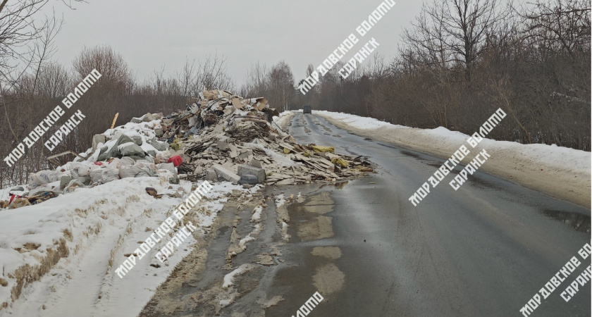 В Саранске на дороге в сторону кладбищ образовалась стихийная свалка