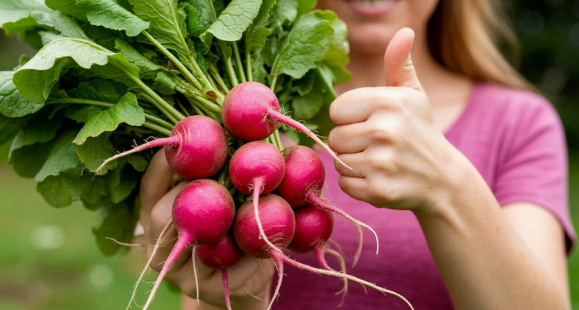 200 гр. на ведро — и редис попрет как на дрожжах: вырастет крупным и сочным, размером с яблоко — мощная подкормка