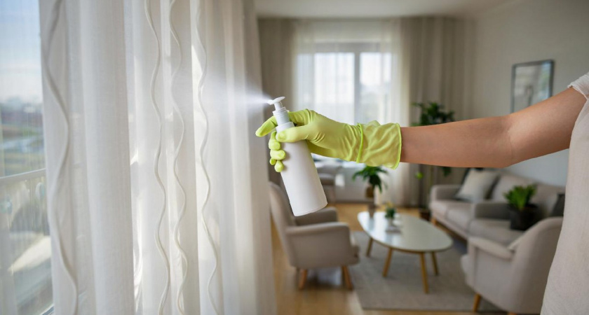 Как быстро освежить шторы без стирки 