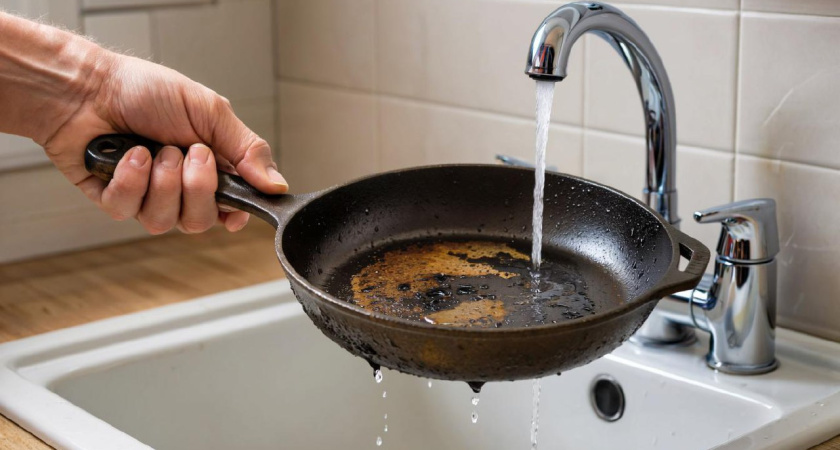 Ржавые сковородки можно почистить простым овощем — работает безотказно: мыть посуду станет легче