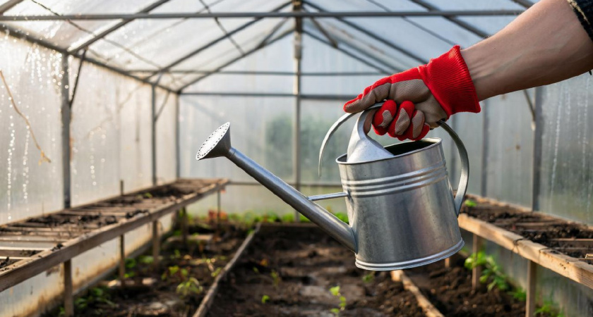 Поливаю теплицу копеечным народным средством в ноябре: за зиму патогены вымрут начисто