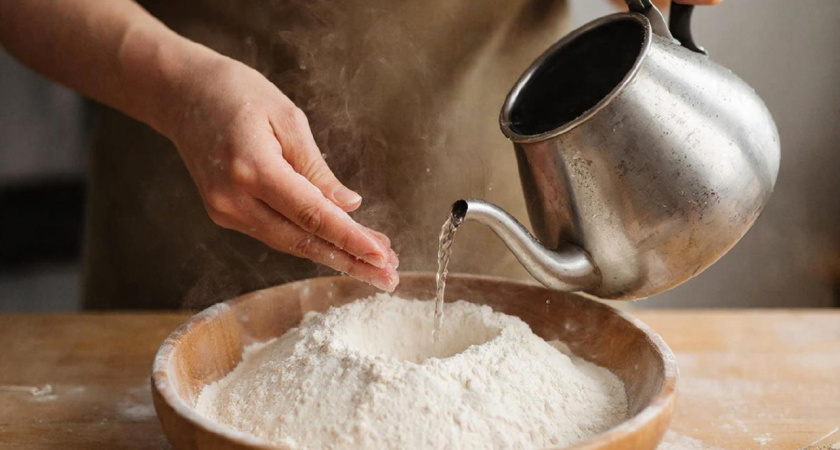 Смешиваю муку с кипятком - и на противень: завтрак для ленивых и хитрых хозяек