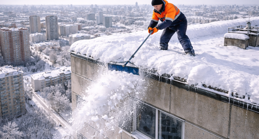 Без страховки и защиты: как в Саранске чистят крыши