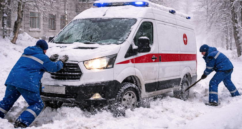 «Скорая застряла в снегу»: в Саранске экстренные службы не могут проехать по нечищеным дорогам