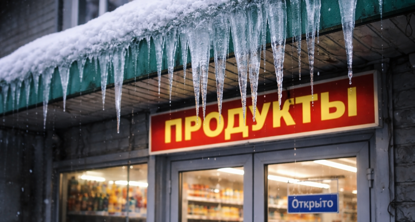 У «Магнита» в Саранске свисает метровая наледь — жители просят срочно убрать снег