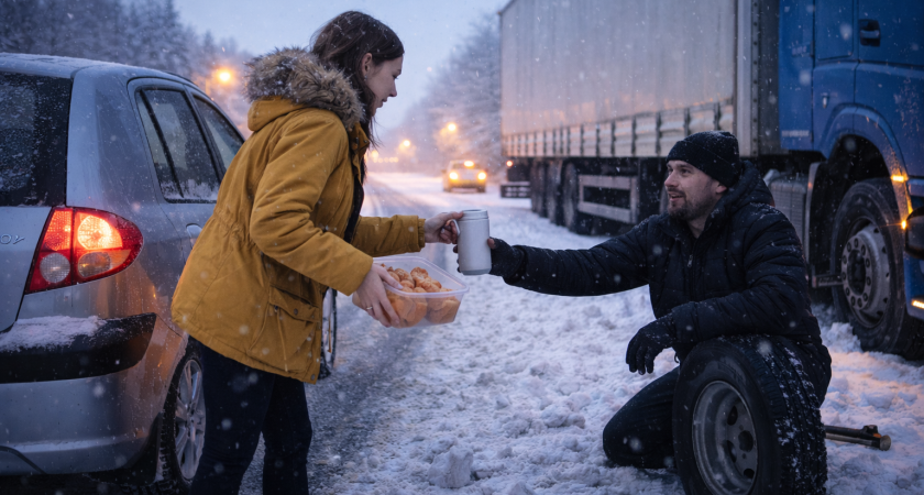 В Мордовии девушка-водитель помогла дальнобойщику