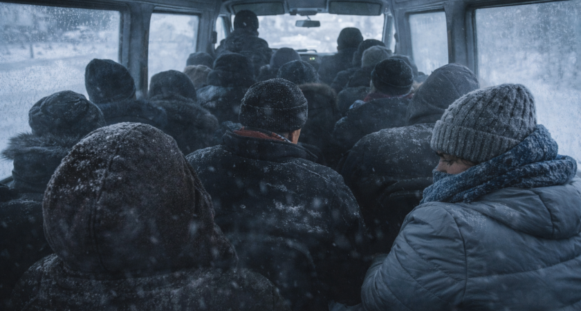 До Саранска пассажиры добираются в маршрутках с минусовой температурой