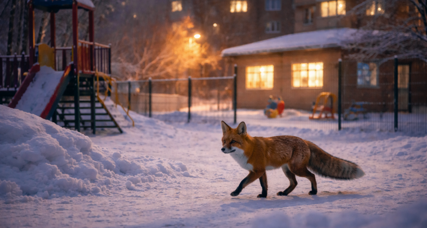 В Саранске рядом с детским садом и школой снова заметили лису