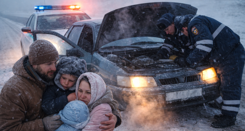 На трассе «Саранск – Сурское» семья едва не погибла от холода
