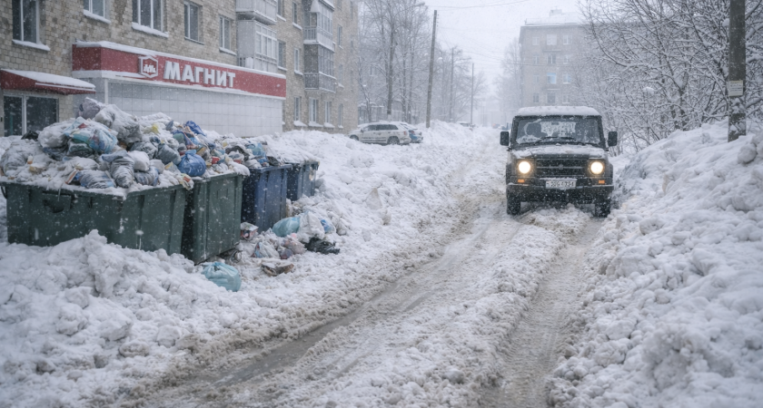 В Саранске жители улицы Севастопольской сообщают, что к дому не проехать из-за снега