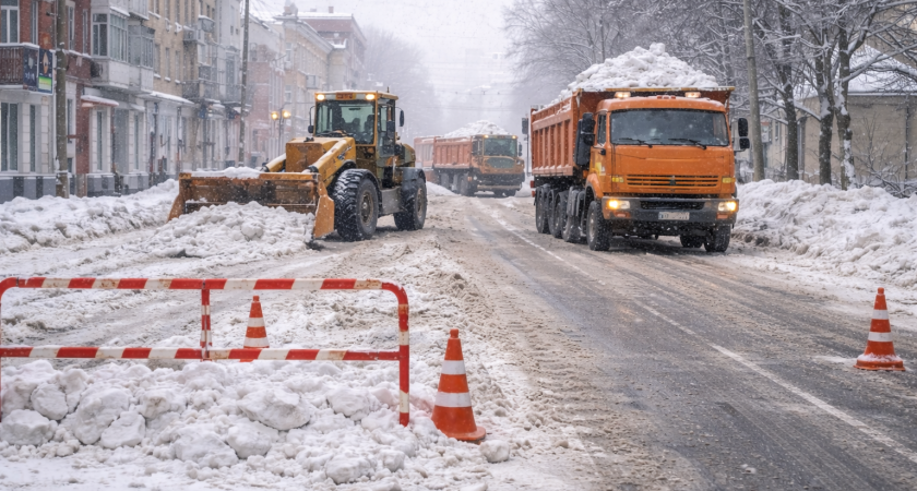 В Саранске из-за уборки снега перекрыли Пролетарскую улицу