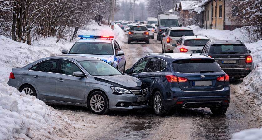 В Рузаевке произошло ДТП из-за нерасчищенной от снега дороги