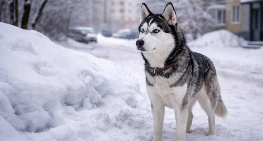 Зимой на улицах Саранска всё чаще замечают хаски