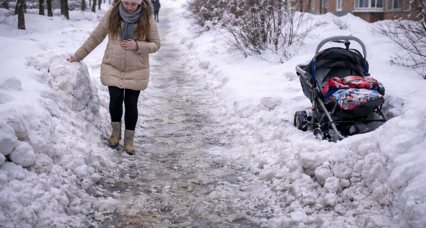В Саранске беременная женщина получила травмы после падения на нечищеной улице