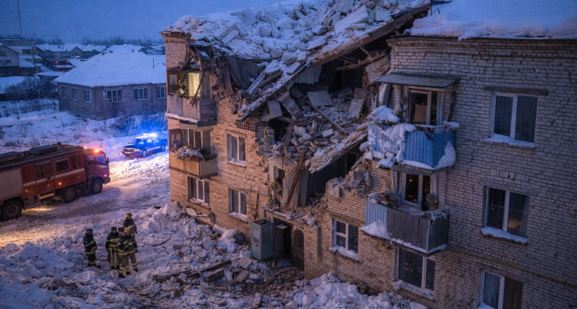 В Мордовии обрушилась крыша четырёхэтажного дома