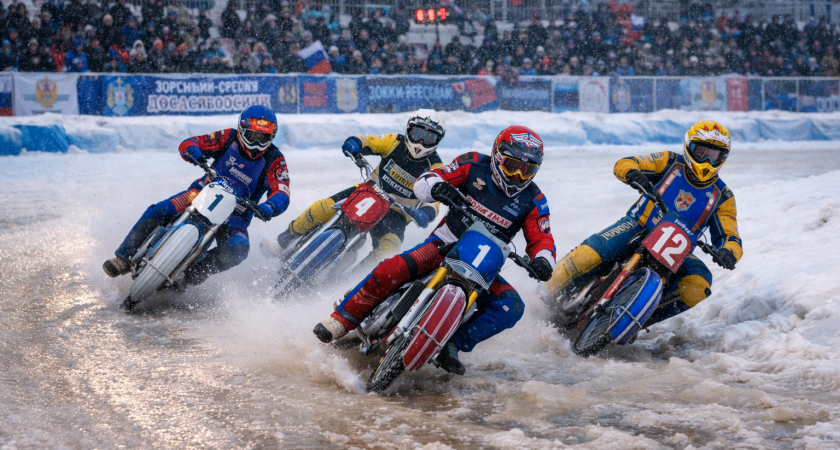Финал чемпионата России по мотогонкам на льду прошёл в Саранске