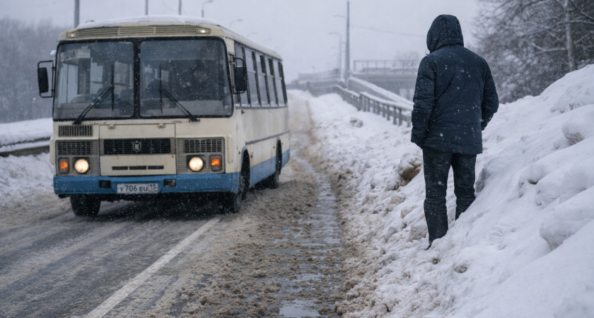 Жители Саранска пожаловались на узкую дорогу к мосту: пешеходам негде разойтись с автобусами