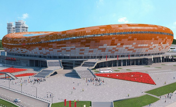 На стадионе «Мордовия-Арена» завершились работы по монтажу последнего блока купола