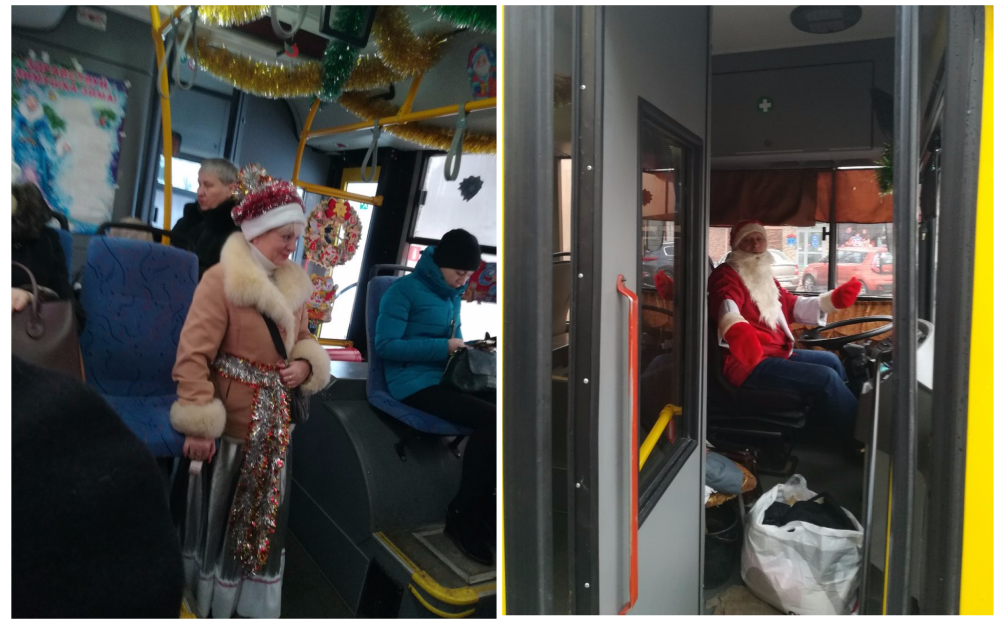 В Саранске появился «новогодний автобус» с Дедом Морозом и Снегурочкой