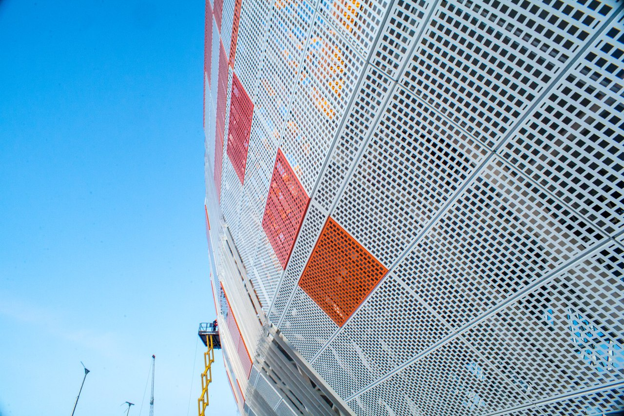 Появились фото обшивки стадиона «Мордовия Арена» крупным планом
