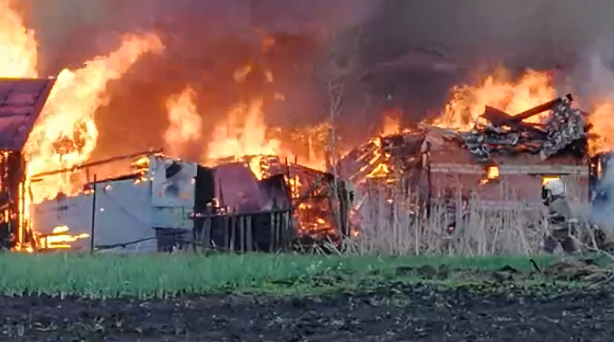 Крупный пожар в Мордовии: горели гаражи и бесхозные постройки