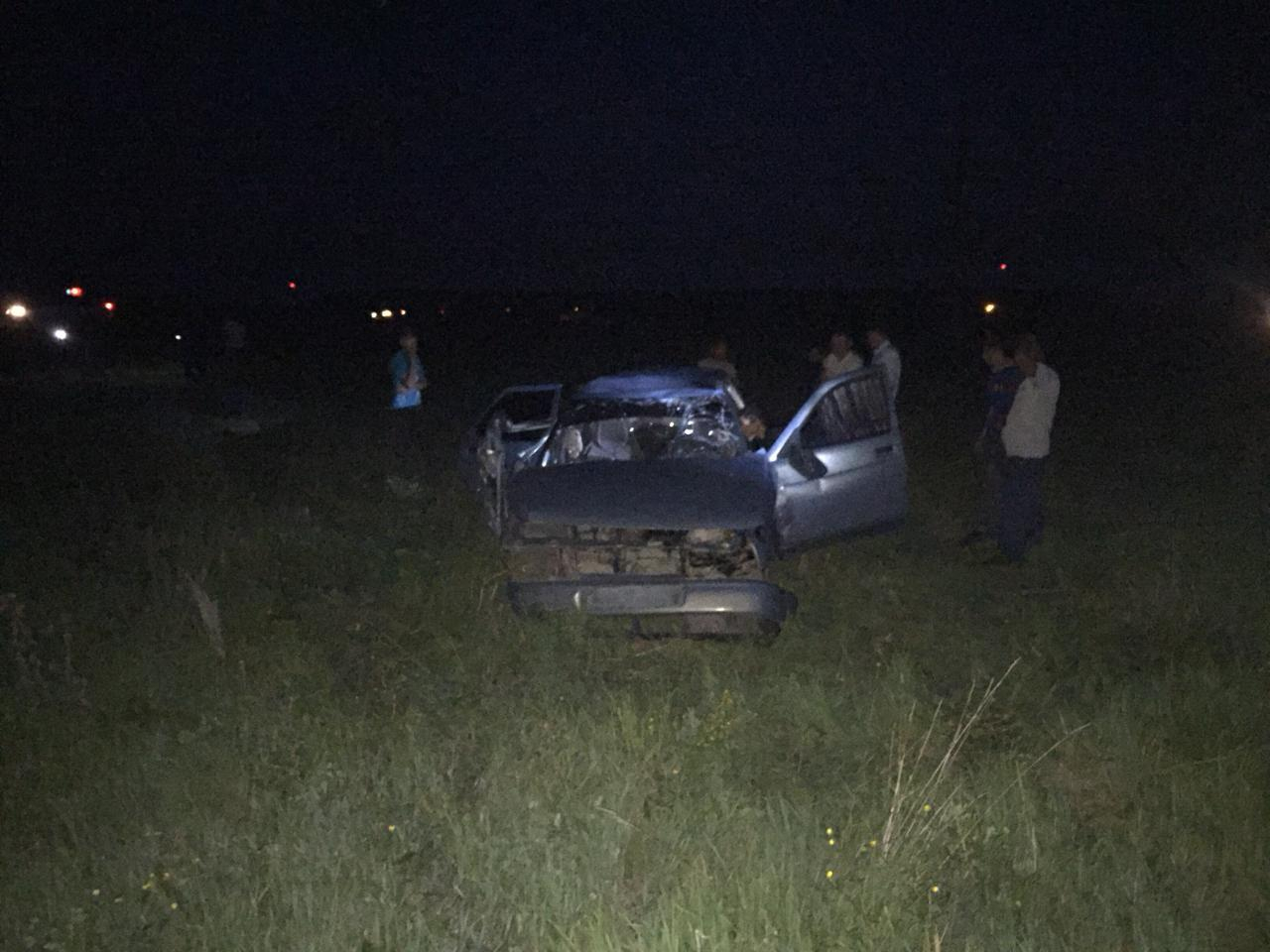 В Мордовии молодой водитель опрокинул машину в кювет