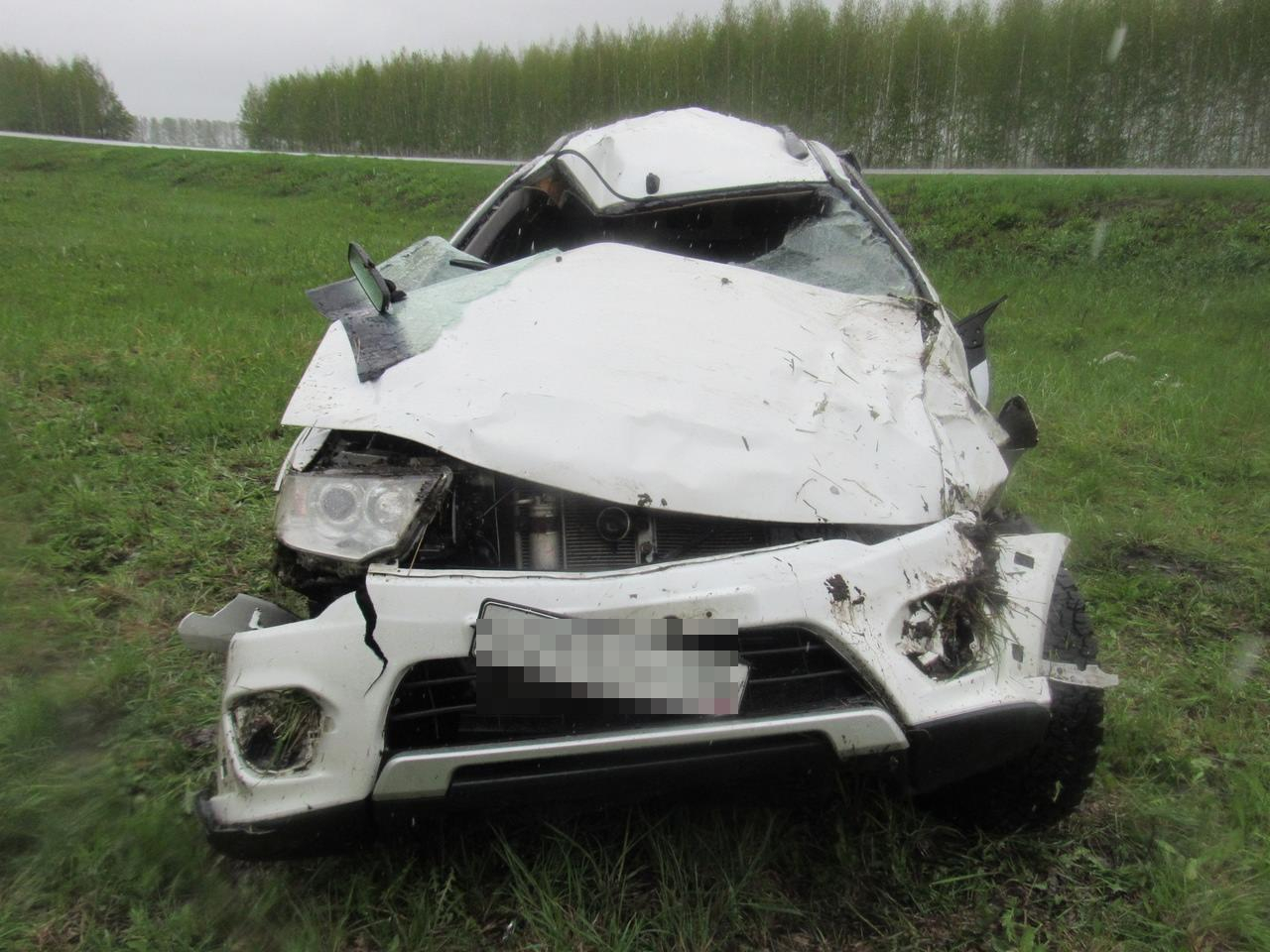 В Мордовии пьяный водитель «Мицубиси» улетел в кювет и разбил свою машину