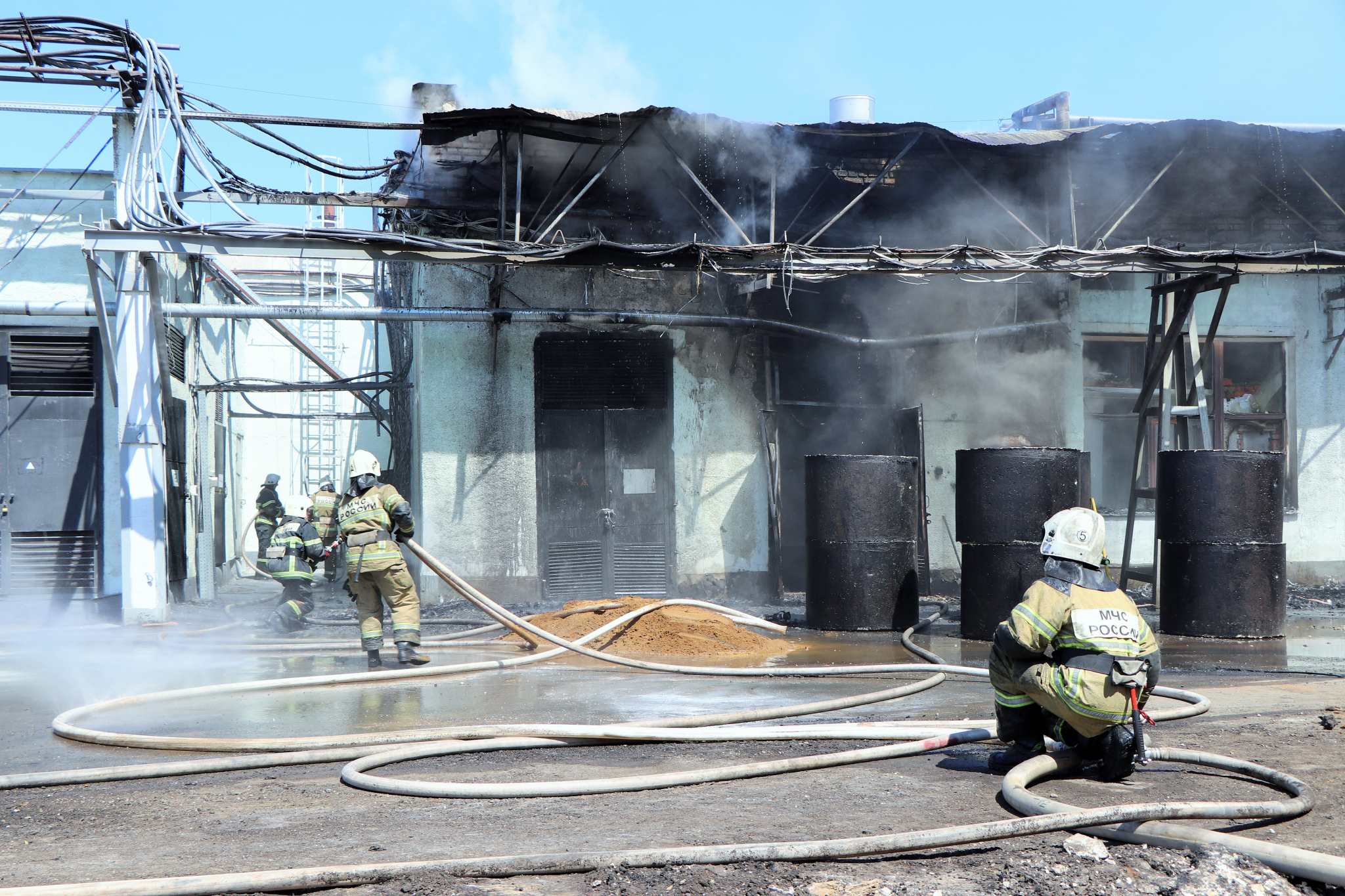 На территории саранского молочного комбината произошел пожар