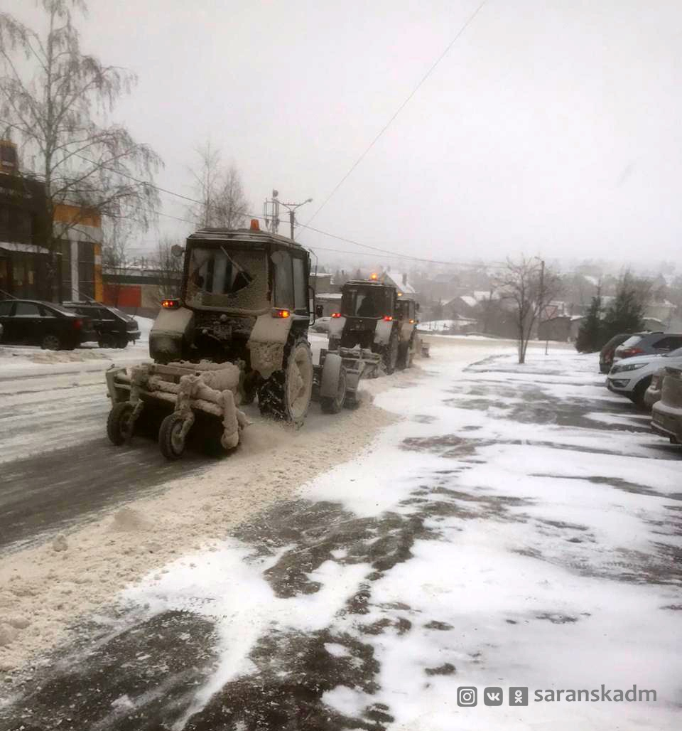 Из-за снегопада коммунальные службы Саранска переведены на усиленный режим работы
