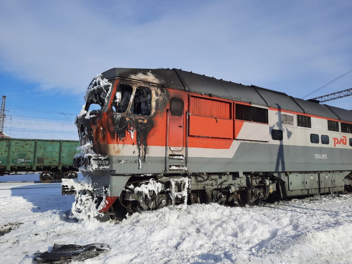 В Мордовии загорелся локомотив