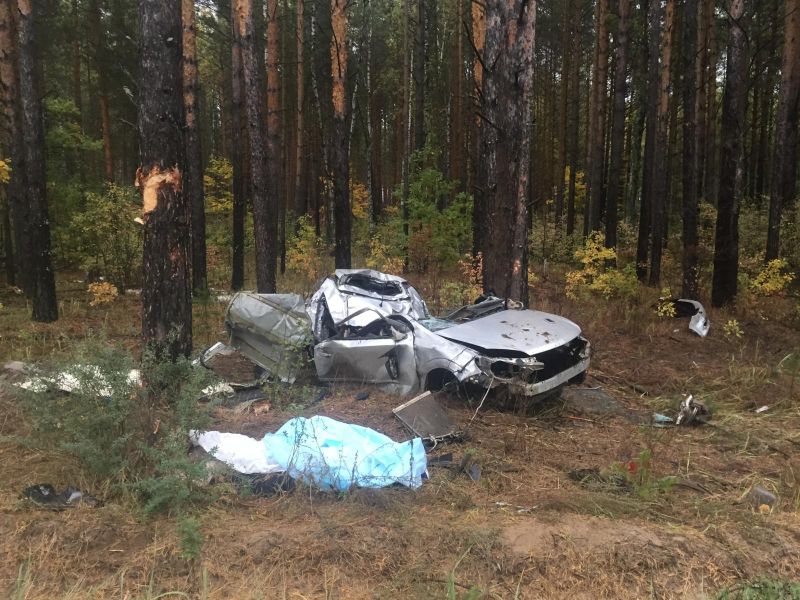В Мордовии иномарка вылетела в кювет и врезалась в дерево: погибли два молодых парня