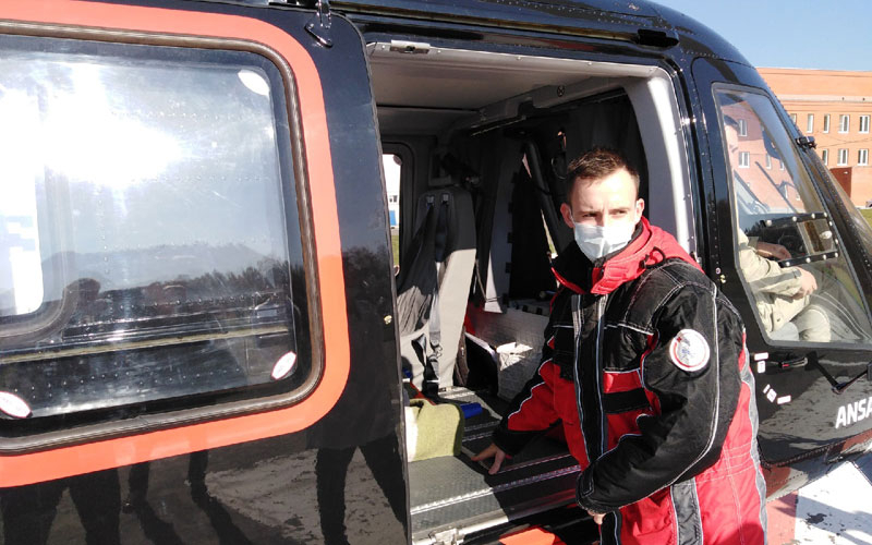 Санитарный вертолет перевез в Саранск мужчину в предынфарктном состоянии