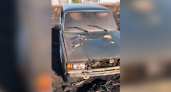 В Мордовии сгорел отечественный автомобиль из-за пала сухой травы