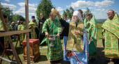 В Ромоданово освятили купол и крест строящейся часовни Серафима Саровского