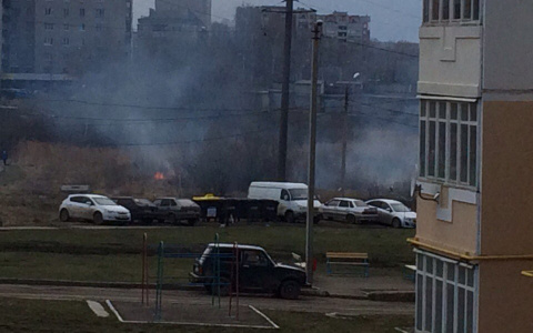 В Саранске вблизи домов подожгли пустырь