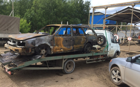 В пригороде Саранска сгорел автомобиль