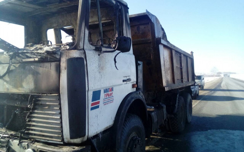 В Мордовии на ходу загорелся грузовик