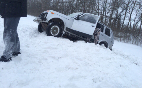В Мордовии автомобиль съехал в кювет