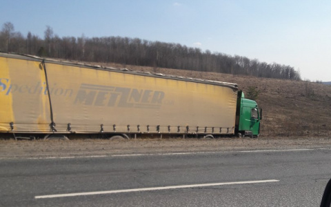 В Мордовии большегруз съехал с дороги: пострадал водитель
