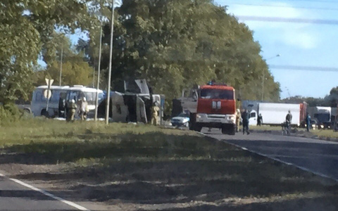 В столице Мордовии перевернулся бензовоз