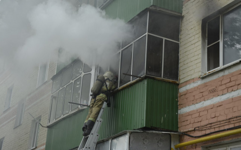 В Саранске пожарные спасали от огня балкон